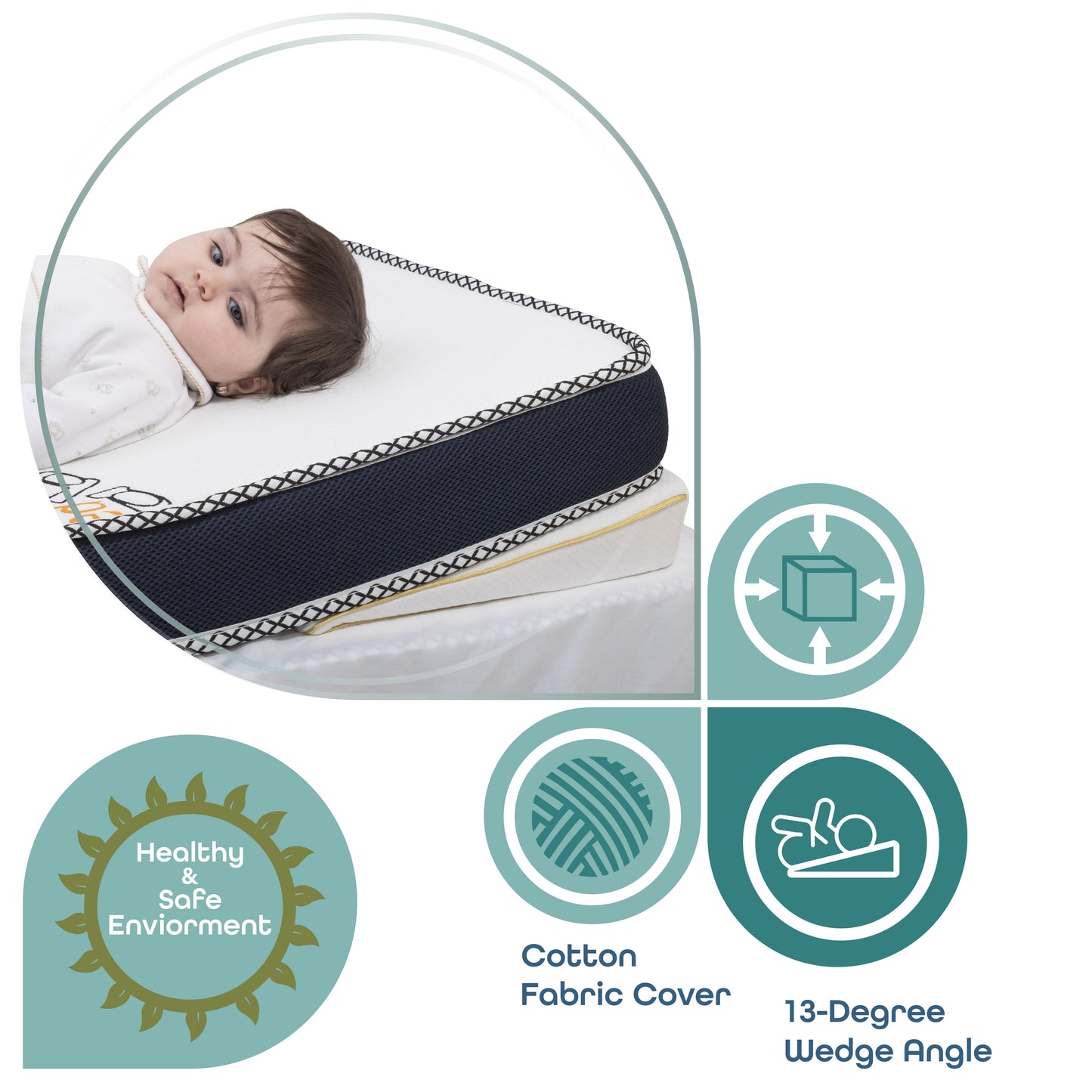 Moon - Organic Universal Crib Wedge - White