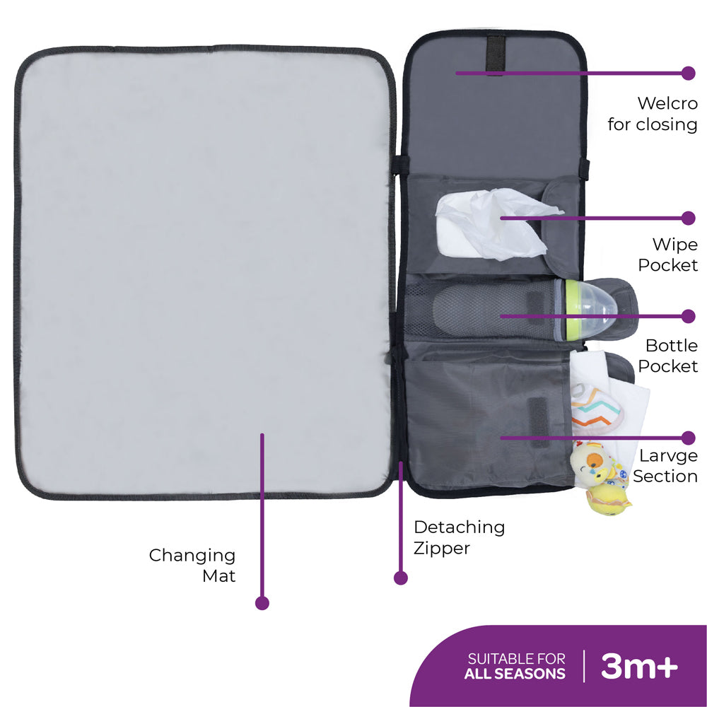 Moon - Portable Water Proof Diaper Changing Station - Black