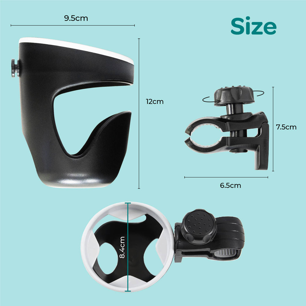 Moon - Universal Cup Holder-360 Degree Rotatin - Black