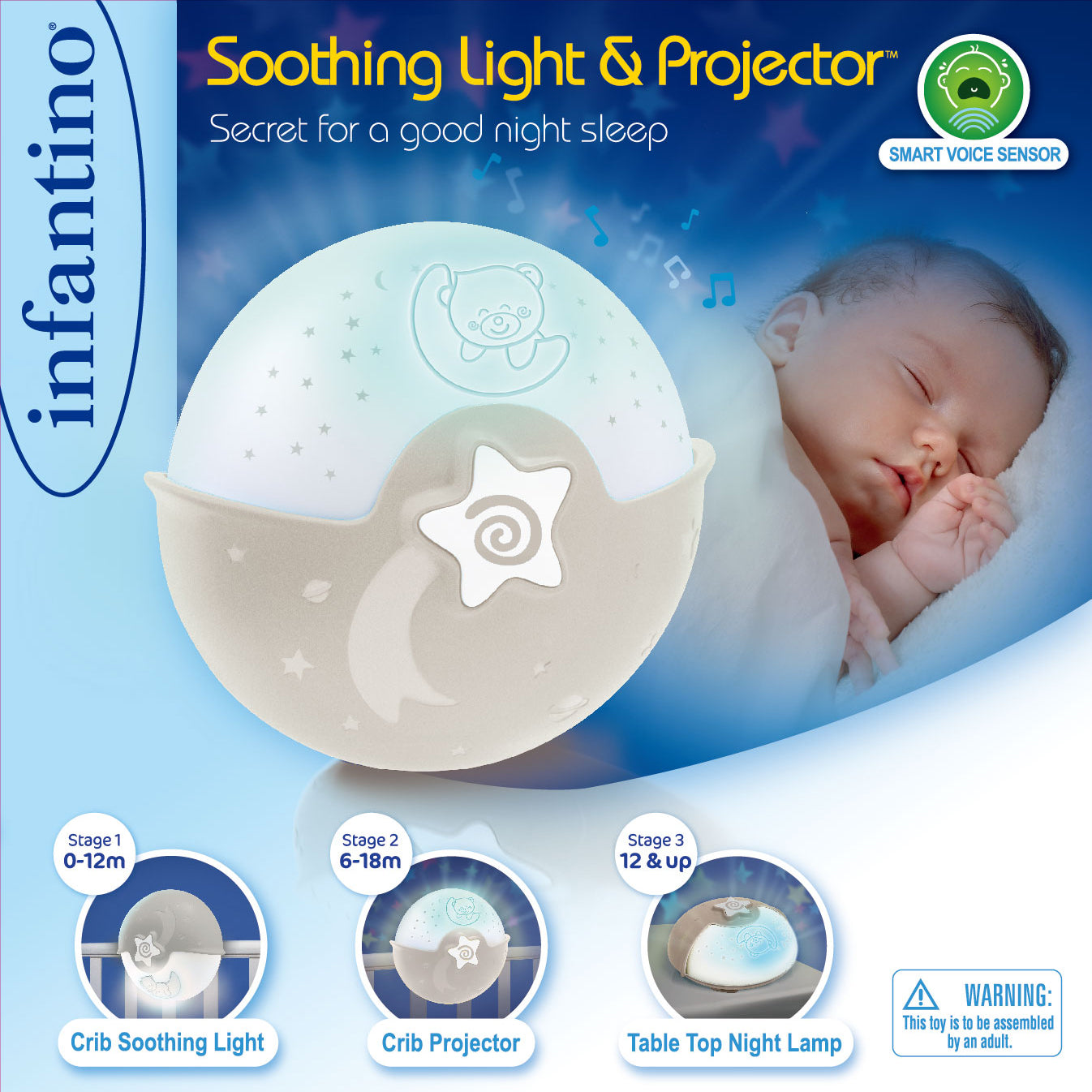 Infantino-  Wom Soothing Light & Projector 0M+- Ecru