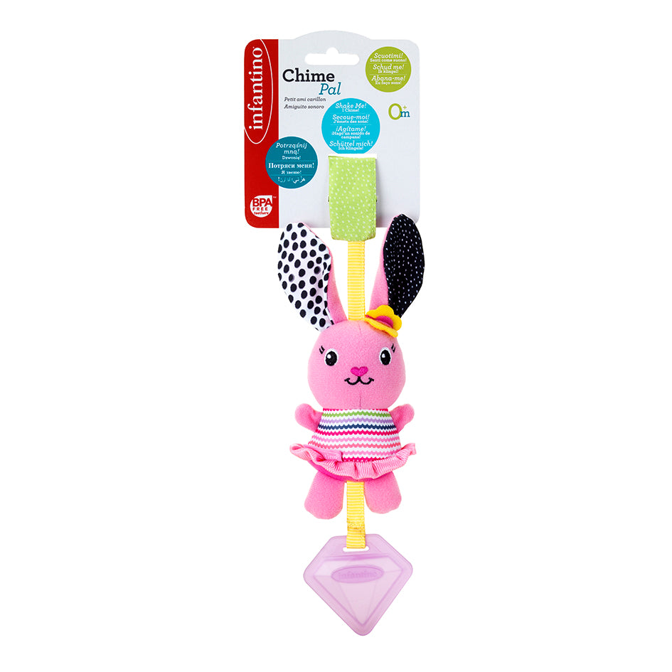 Infantino- Chime Pal - Rabbit-Pink