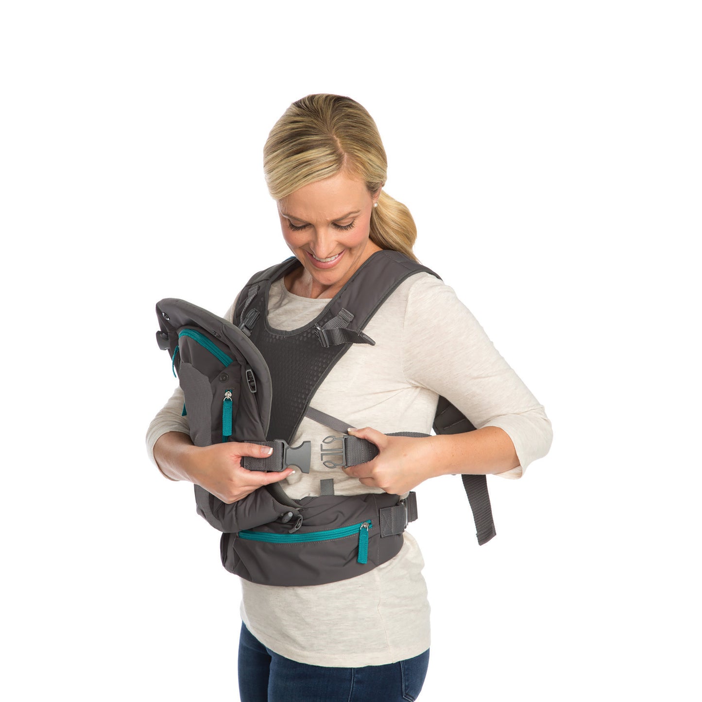 Infantino- Carry On Multi-Pocket Carrier-Grey