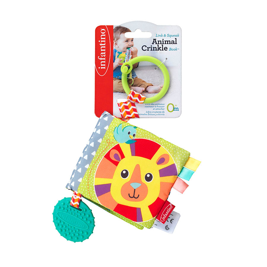 Infantino- Link & Crinkle Animal Counting Book-Multicolor