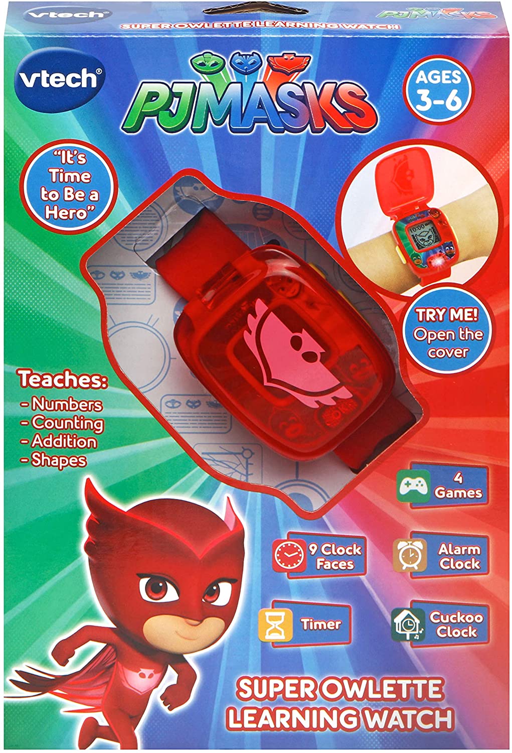 Vtech License -  Pj Masks Super Oweltte Learning Watch - Red