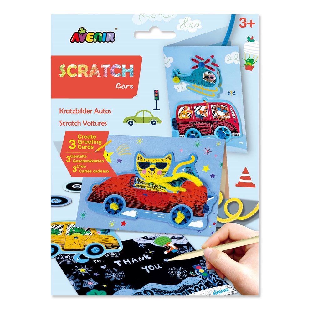 Avenir - Scratch - Cars | Greeting Cards Set -Multicolor