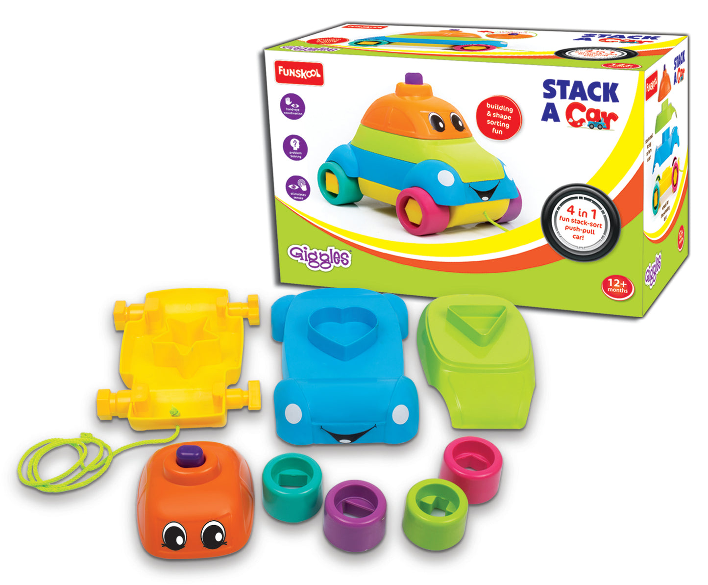 Funskool -  Stack A Car-Multicolor