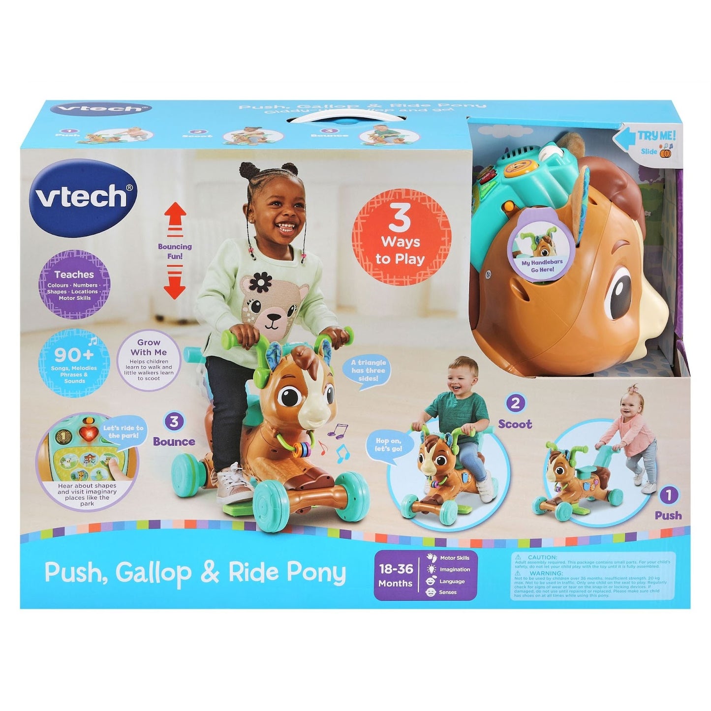 Vtech -  3-In-1 Push, Gallop, Ride Pony & Go - Ride On Toy