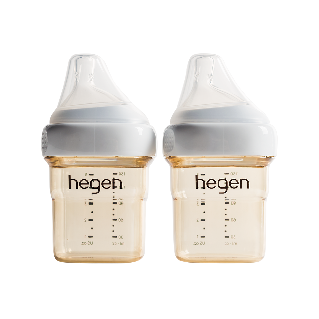 Hegen- Pcto™ 150Ml/5Oz Feeding Bottle Ppsu With  Slow Flow Teat- 1 To 3 Months-Pack Of 2 -White