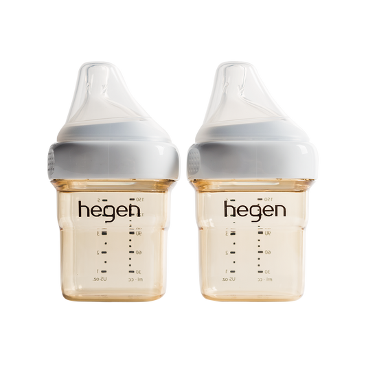 Hegen- Pcto™ 150Ml/5Oz Feeding Bottle Ppsu With  Slow Flow Teat- 1 To 3 Months-Pack Of 2 -White