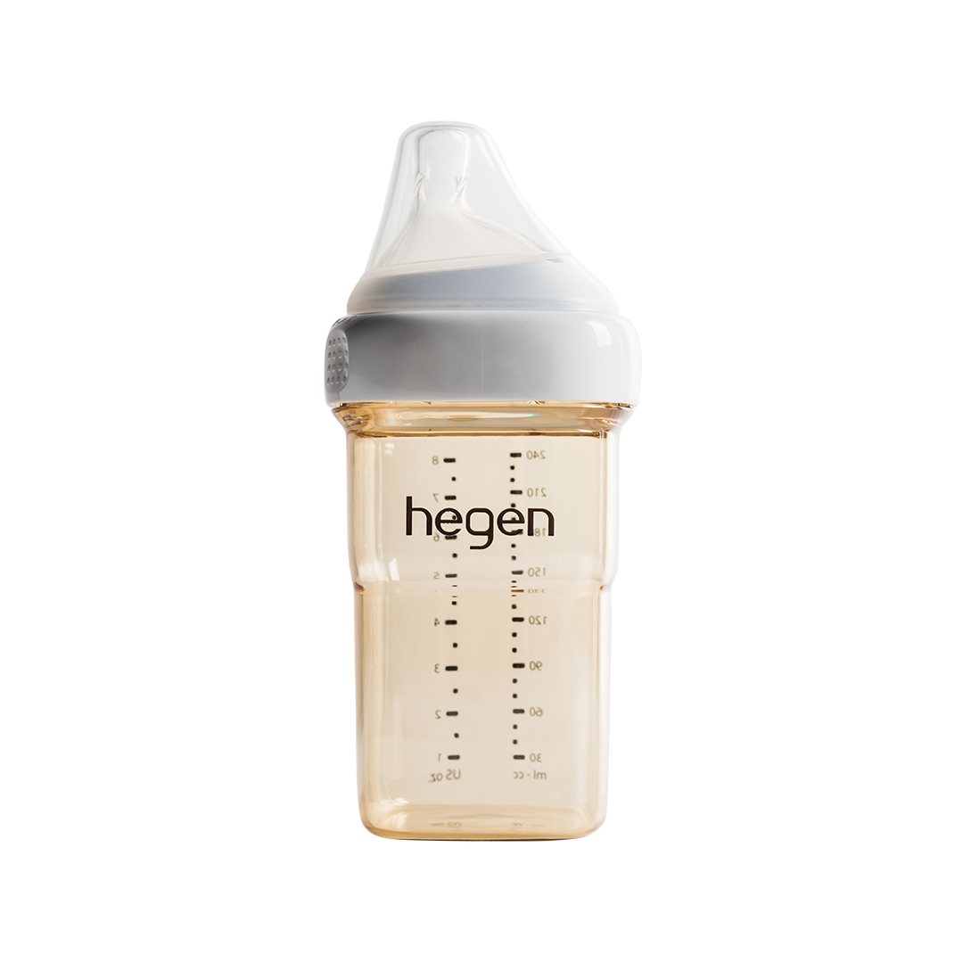 Hegen- Pcto™ 240Ml/8Oz Feeding Bottle Ppsu With Medium Flow Teat- 3 To 6 Months - White