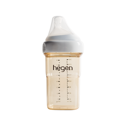 Hegen- Pcto™ 240Ml/8Oz Feeding Bottle Ppsu With Medium Flow Teat- 3 To 6 Months - White