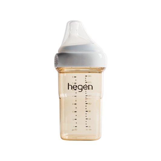 Hegen- Pcto™ 240Ml/8Oz Feeding Bottle Ppsu With Medium Flow Teat- 3 To 6 Months - White