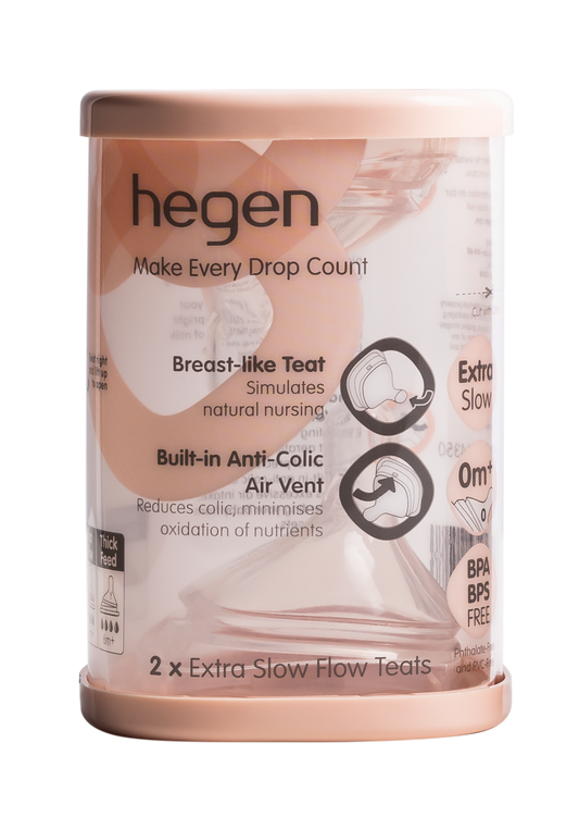 Hegen- Teat Extra Slow Flow -0 Months- Pack Of 2-White