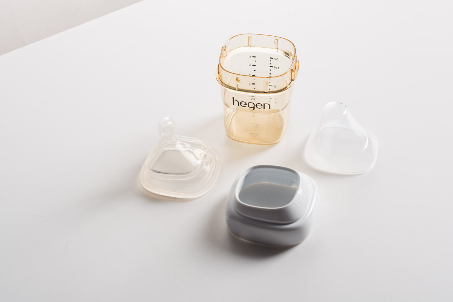 Hegen- Pcto™ Collar And Transparent Cover For Feeding Bottle - White