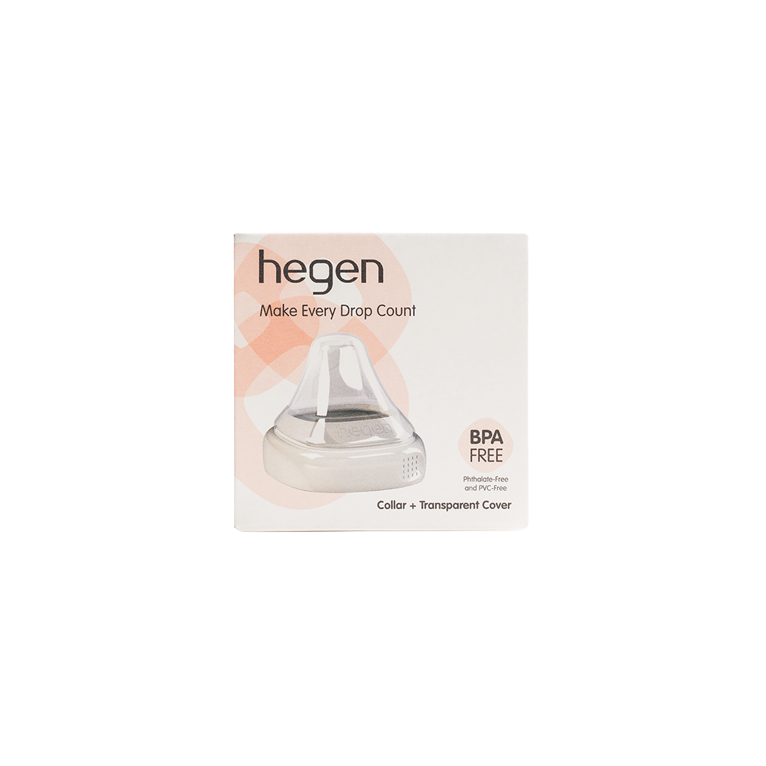 Hegen- Pcto™ Collar And Transparent Cover For Feeding Bottle - White