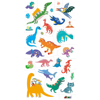 Avenir - Tattoo Sticker - Dino | 52Pc Set Of Temporary Tattoos -Multicolor