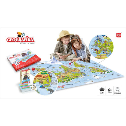 Unikplay -  Geografika | Educational Game, World Map Board Game, Geography-Multicolor