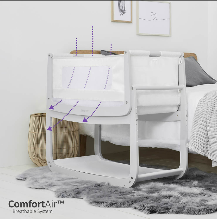 Snuz- Bedside Crib - Haze Grey