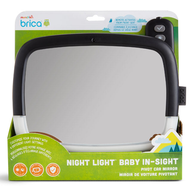 Munchkin- Night Light™ Baby In?Sight® Pivot Car Mirror - Black