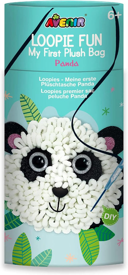 Avenir - Loopie Fun - My First Plush Bag Kit - Panda-Multicolor