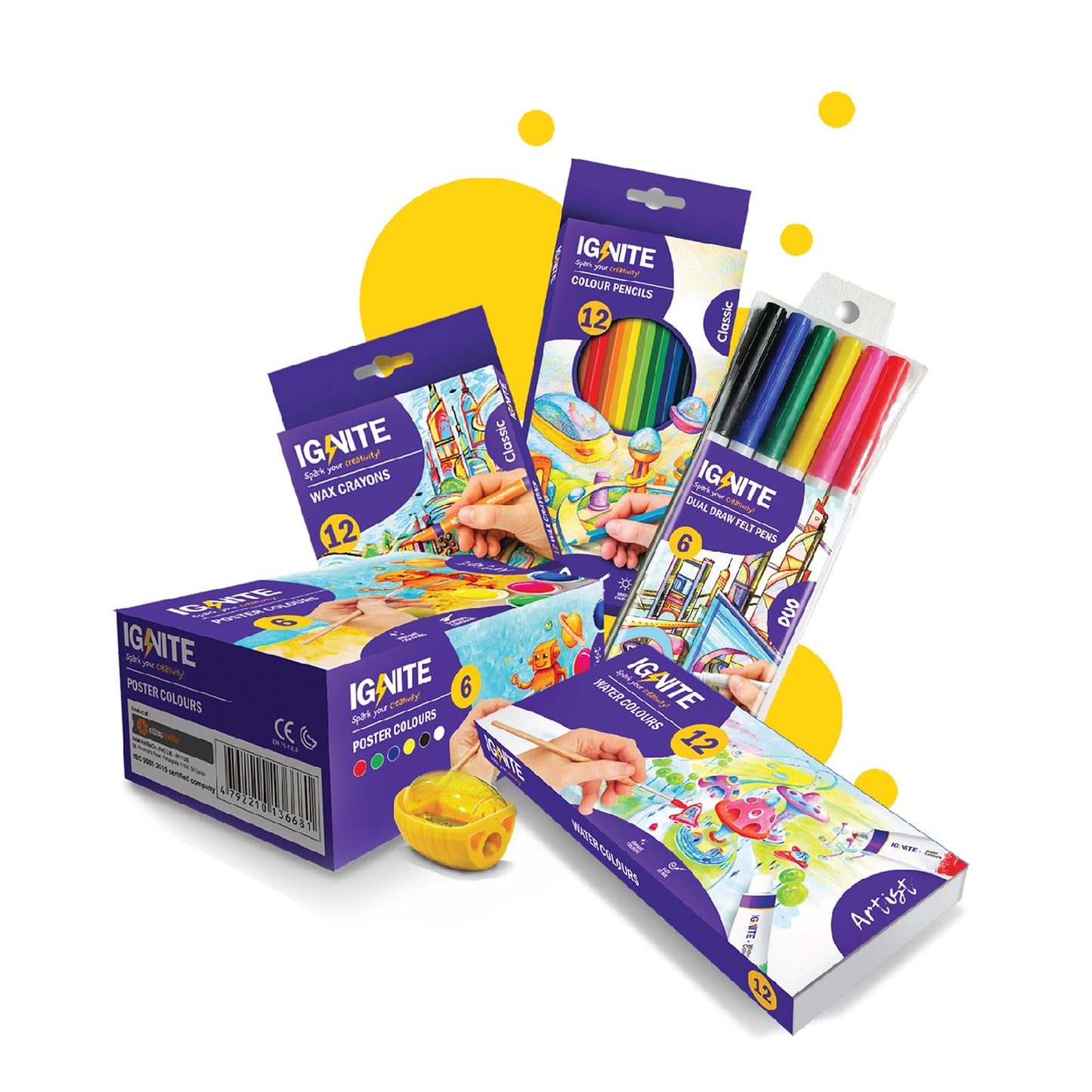 Ignite -  Young Learners Colouring Kit | Offers A Comprehensive Set Of Coloring Tools And Materials-Multicolor