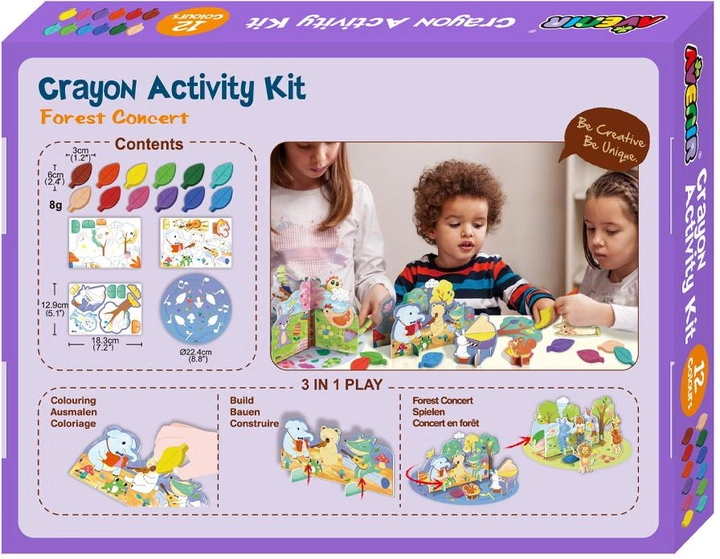 Avenir - Crayon Activity Kit - Forest Concert | Thoughtfully Designed Crayons For Little Hands-Multicolor