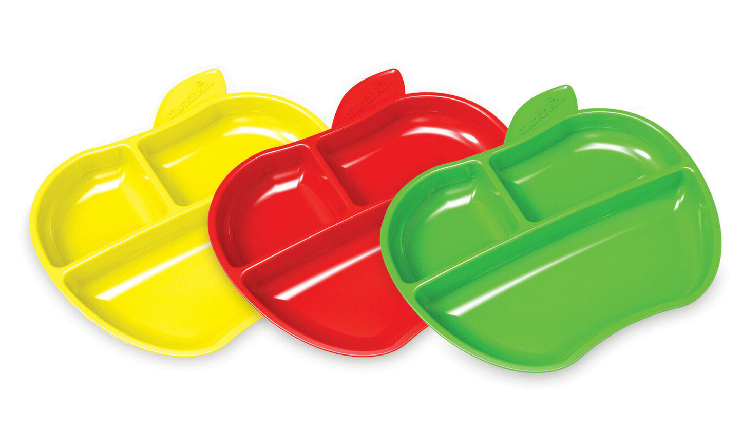 Munchkin- 3Pk Lil Apple Plate - Multi Color