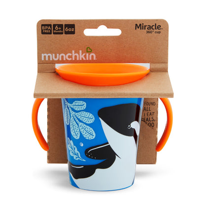 Munchkin- Miracle® 360° Wildlove Trainer Cup 6Oz - 6 Months - Orca