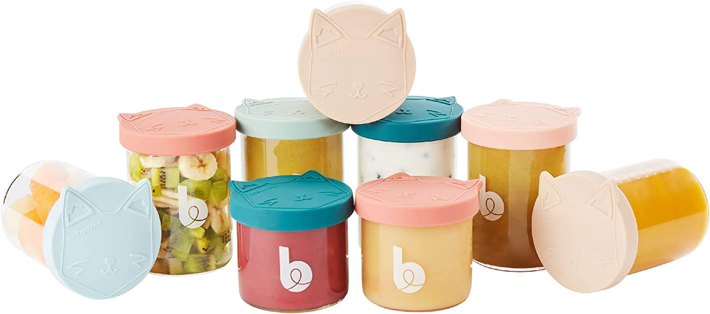 Babymoov -  Isy Superior Glass Baby Food Storage Bowls Set 9Pcs - Multicolour