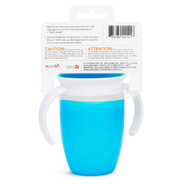 Munchkin- Miracle® 360° Trainer Cup 7Oz -  6 Months - Blue