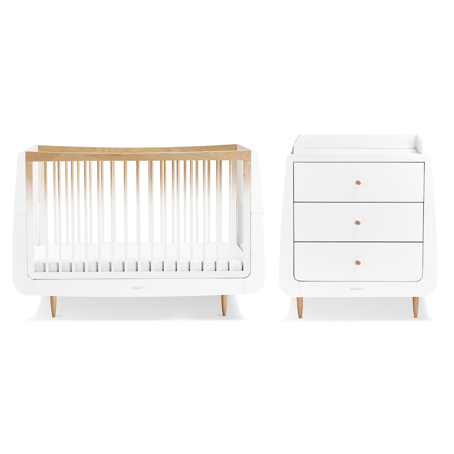 Snuz-White Nursery Set Snuz- Kot + Snuz- Kot Changer Skandi - Pack Of 2 - White &Skandi Ombre