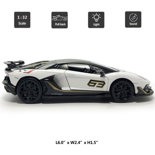 Msz - Lamborghini Aventador Svj -Die-Cast Replica, Ultimate Collector'S Item-White