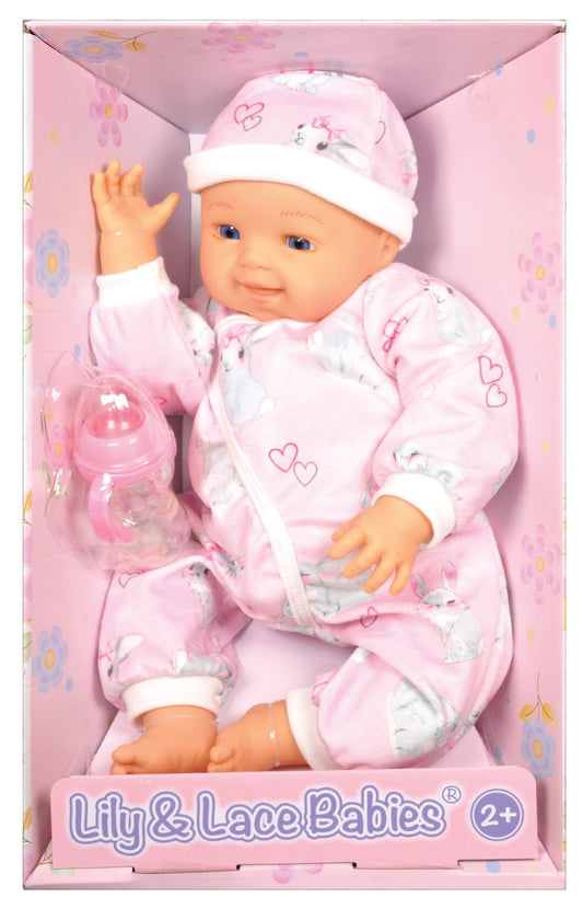 Lotus -  18" Inch, Soft-Bodied Baby Doll – Caucasian (No Hair)-Multicolor