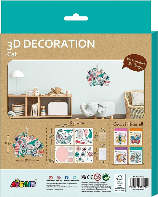 Avenir - 3D Decoration - Cat Kit -Multicolor