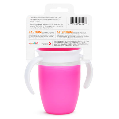 Munchkin- Miracle® 360° Trainer Cup 7Oz - 6 Months  - Pink