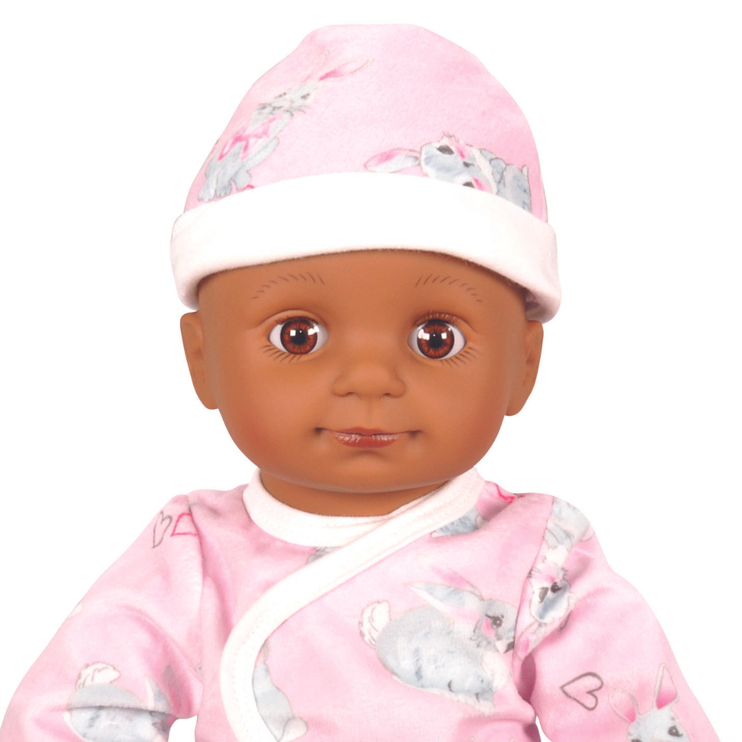 Lotus -  18" Inch, Soft-Bodied Baby Doll – Afro-American (No Hair)-Multicolor