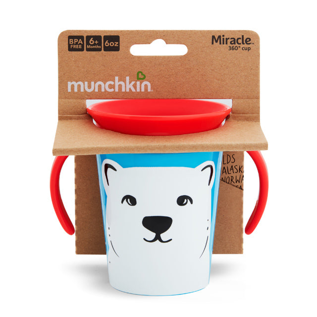 Munchkin- Miracle® 360° Wildlove Trainer Cup 6Oz - 6 Months - Polar Bear