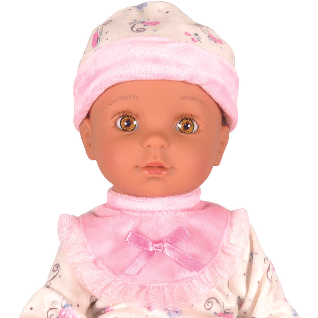 Lotus -  16" Inch, Soft-Bodied Baby Doll – Hispanic (No Hair)-Multicolor