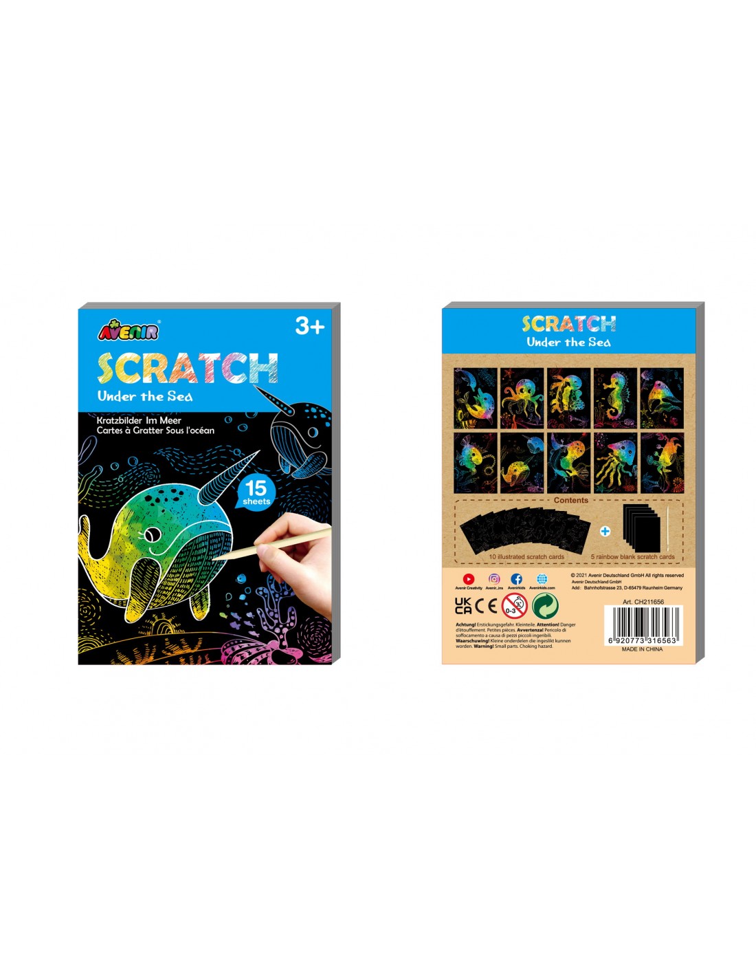 Avenir -  Mini Scratch Book - Under The Sea | Mini Scratch Book -Multicolor