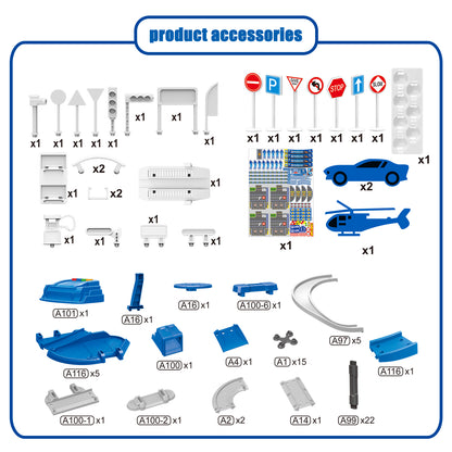 D-Power -  Multi Level Lift Parking Set | 5 Storied Diy Build Set-Multicolor