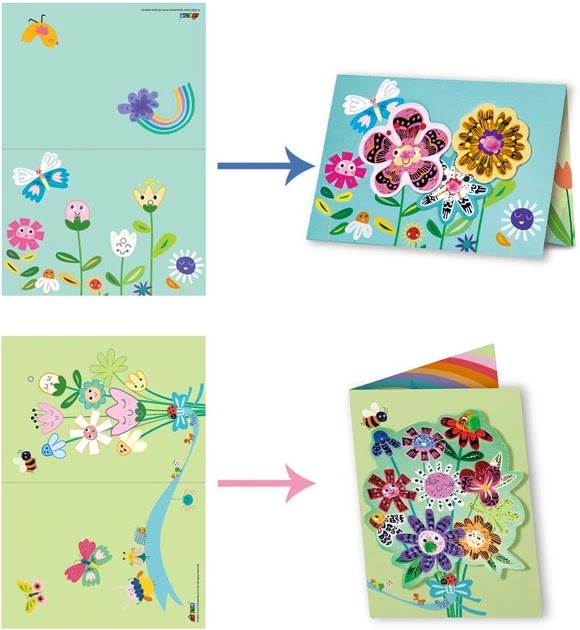 Avenir - Scratch - Flowers | Greeting Cards Set -Multicolor