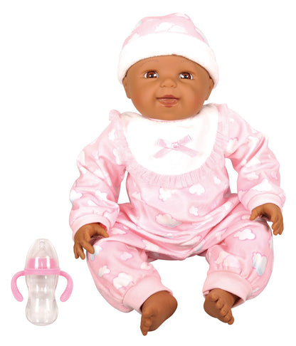 Lotus -  18" Inch, Soft-Bodied Baby Doll – Afro-American (No Hair)-Multicolor