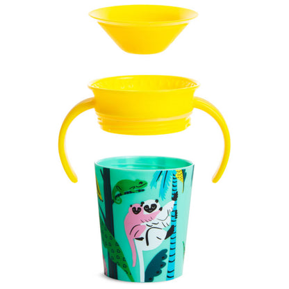 Munchkin- Miracle® 360° Wildlove Trainer Cup 6Oz -  Pack Of 2 -6 Months  - Lemur & Bee