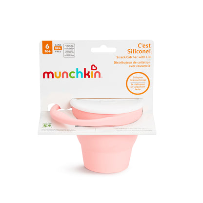 Munchkin- Munchkin-  C’Est Silicone!™ Snack Catcher With Lid  - Coral