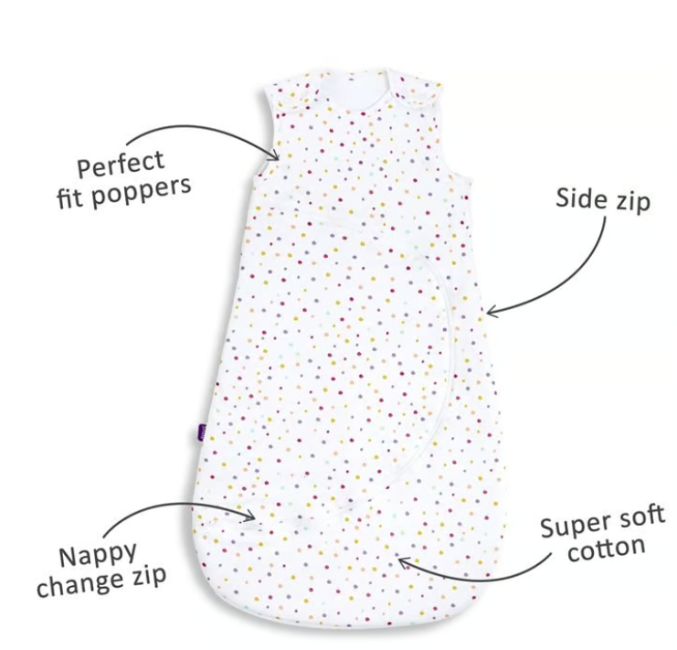 Snuz- Pouch Sleeping Bag, 1.0 Tog - 0-6M - Multi Spot