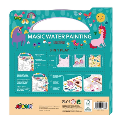 Avenir - Magic Water Painting – Unicorns | 6 Reusable Coloring Surfaces-Multicolor