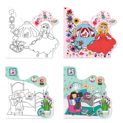 Avenir - Magic Water Painting – Princesses | 6 Reusable Coloring Surfaces-Multicolor