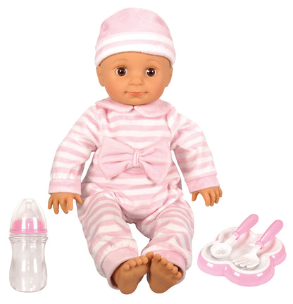 Lotus -  18" Inch, Soft-Bodied Baby Doll – Hispanic (No Hair)-Multicolor