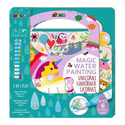 Avenir - Magic Water Painting – Unicorns | 6 Reusable Coloring Surfaces-Multicolor