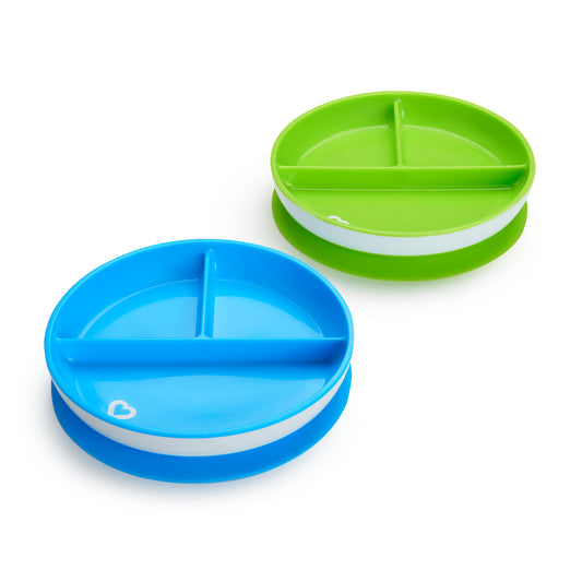 Munchkin- 2Pk Suction Plates-Blue/Green